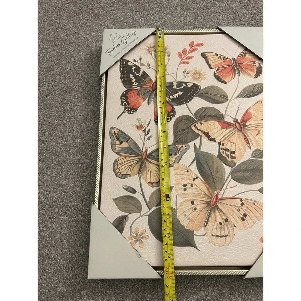 Timeless Gallery Butterfly Canvas Wall‎ Art 12x16 Gold Frame New Botanical Art